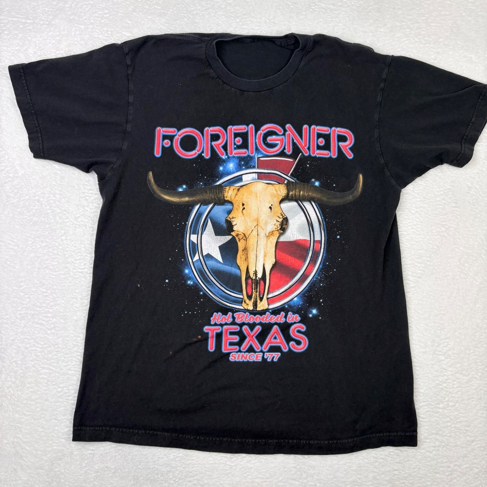 Foreigner 40th Anniversary Tour 2017 T Shirt‎ Black Hot Blooded Texas Mens Large